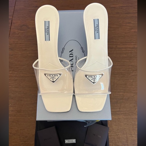 Prada Shoes - Prada Plexiglas 65mm Mule Sandals